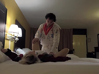 Elvis The King vs Cocktail Waitress. Good fun one to make. With oral, fingering, various positions. Watch the King bring out some maneuvers making her cum a lot. Amateur hotel room roleplay action!